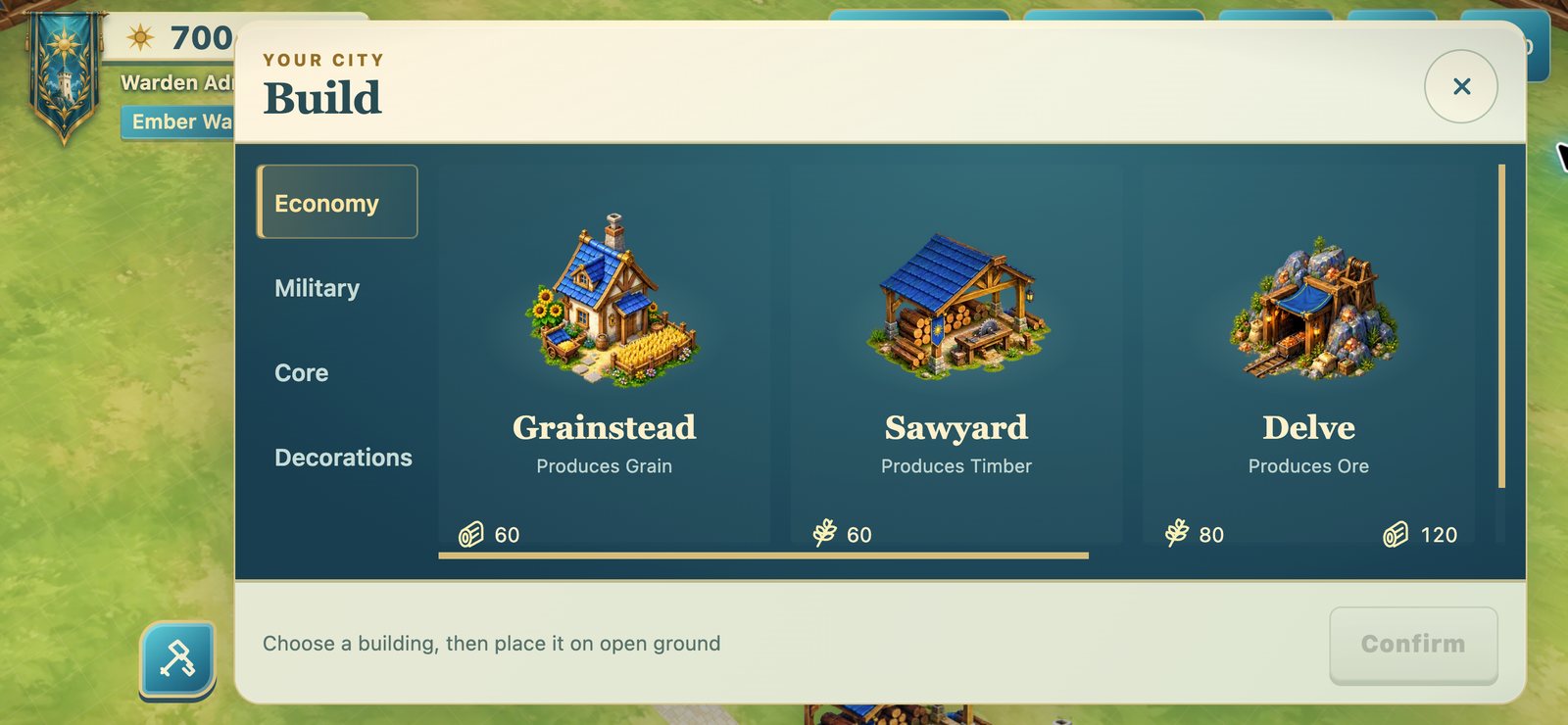 Empirewake screenshot 6: The building catalogue